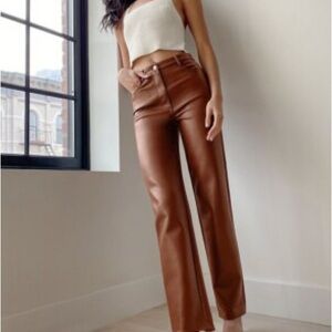 Aritzia Melina Pants size 2 Tall Brown/Cognac